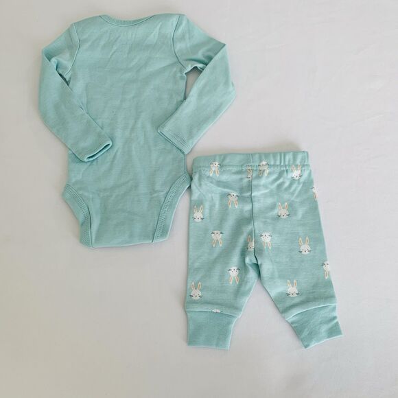 Carters Easter Outfit Baby Newborn NB Snuggle Bunny 2 Piece Bodysuit Pants Cute - Picture 2 of 5